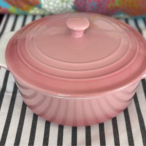 Joyroom gradient pink covered casserole baking dish